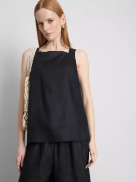 Blusa de lino de corte A con tirantes anchos de The Edit