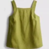 Blusa de lino de corte A con tirantes anchos de The Edit