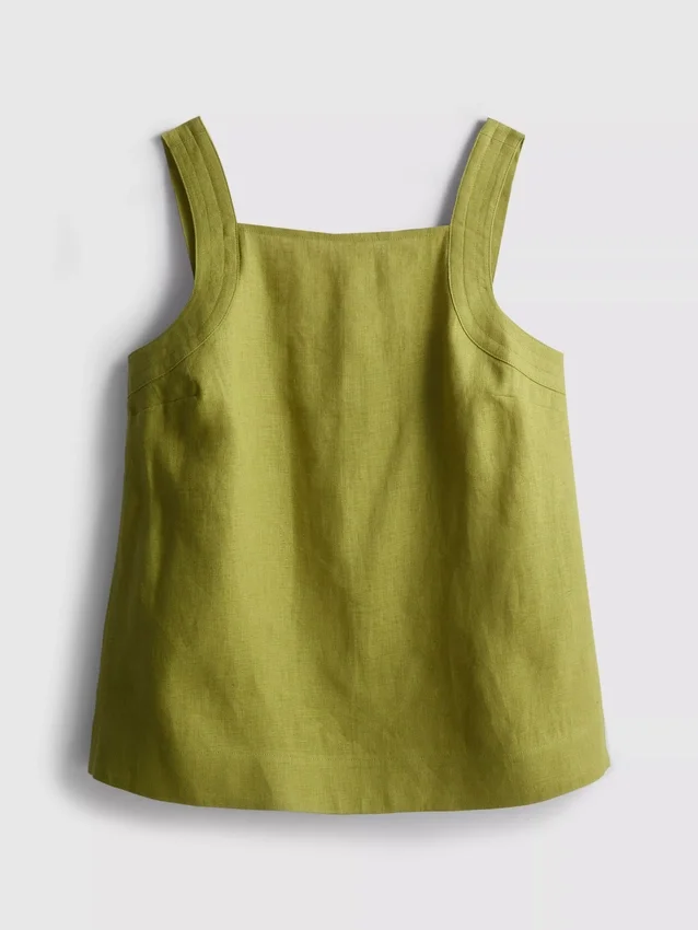 Blusa de lino de corte A con tirantes anchos de The Edit