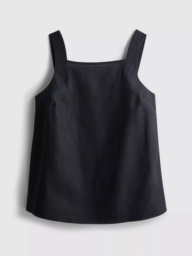 Blusa de lino de corte A con tirantes anchos de The Edit