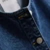Blusa de manga corta ajustada de mezclilla de algodón para pantalones cortos