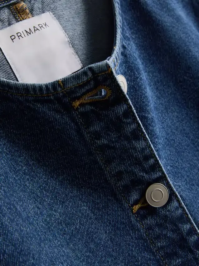 Blusa de manga corta ajustada de mezclilla de algodón para pantalones cortos