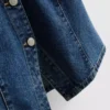 Blusa de manga corta ajustada de mezclilla de algodón para pantalones cortos