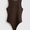 Body sin mangas con inserciones de malla