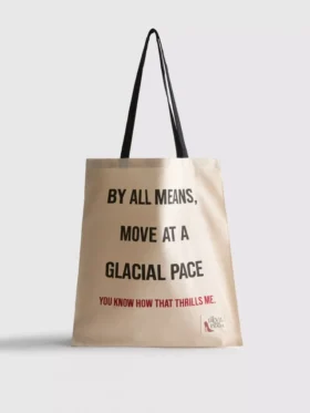 Bolsa de lona con eslogan de «El diablo viste de Prada»