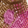 Bolsa de paja con estampado de flores