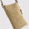 Bolsa para celular tejida con cuentas