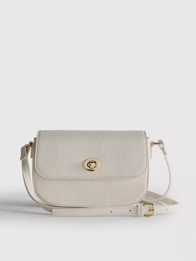 Bolso cruzado de imitación de piel de serpiente