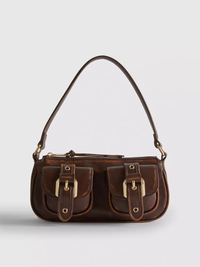 Bolso de hombro con bolsillo con hebilla