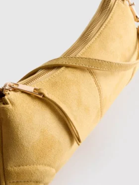 Bolso de hombro de gamuza sintética