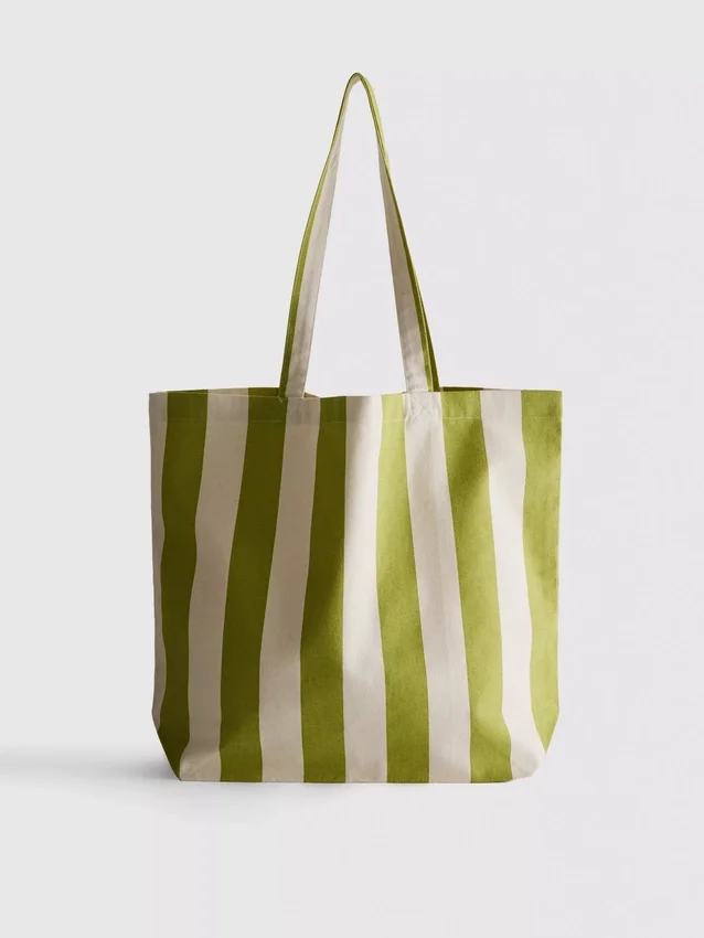 Bolso de lona a rayas