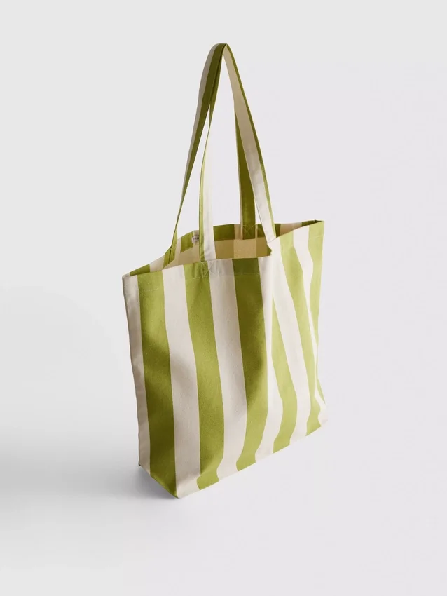 Bolso de lona a rayas