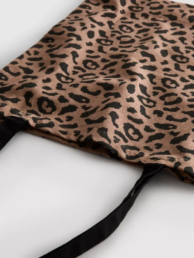 Bolso de lona con estampado de leopardo