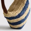 Bolso de rafia a rayas con correas para el hombro