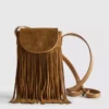 Bolso porta celular con flecos