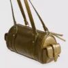 Bolso tipo bombín de imitación de cuero con efecto desgastado