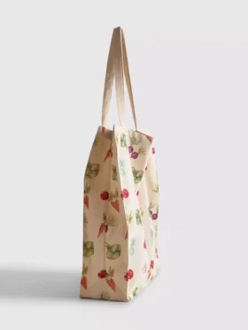 Bolso tipo tote con estampado vegetal