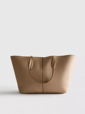 Bolso tipo tote con panel de gamuza sintética