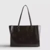 Bolso tipo tote de imitación de cuero con efecto craquelado