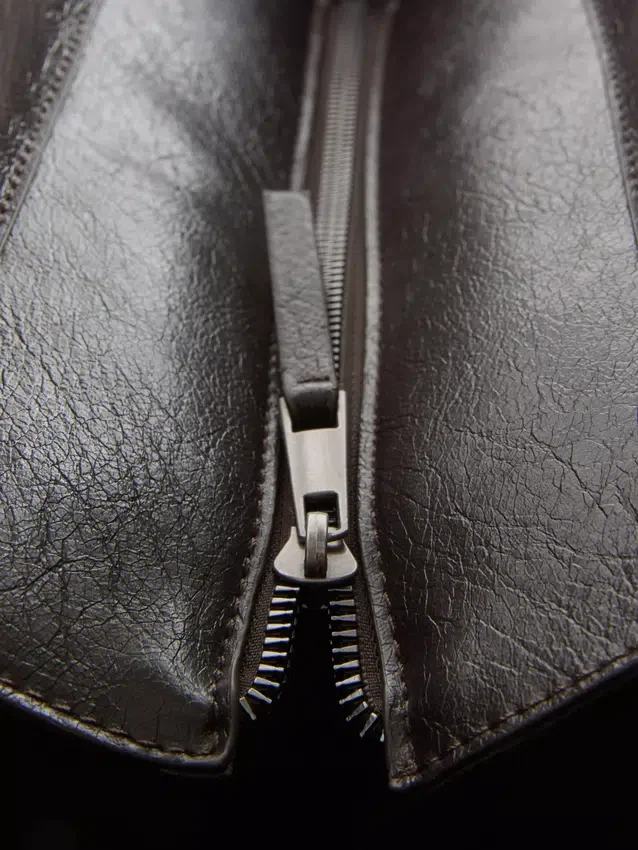 Bolso tipo tote de imitación de cuero con efecto craquelado