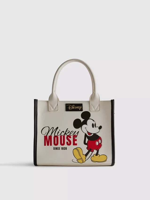 Bolso tipo tote de imitación de cuero de Mickey y sus amigos de Disney