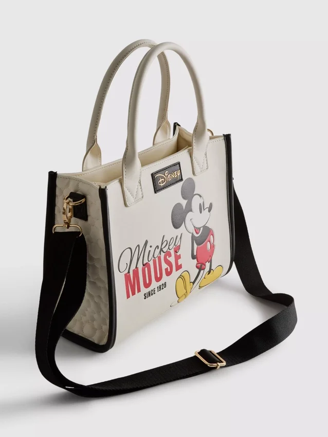 Bolso tipo tote de imitación de cuero de Mickey y sus amigos de Disney
