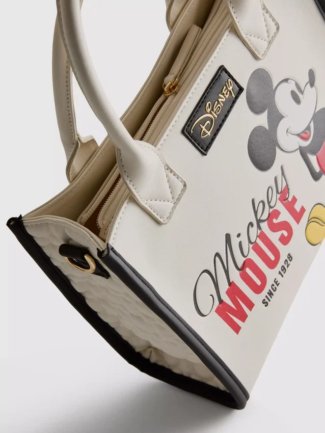 Bolso tipo tote de imitación de cuero de Mickey y sus amigos de Disney