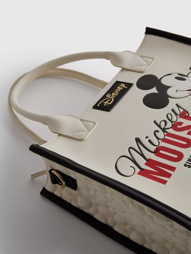 Bolso tipo tote de imitación de cuero de Mickey y sus amigos de Disney