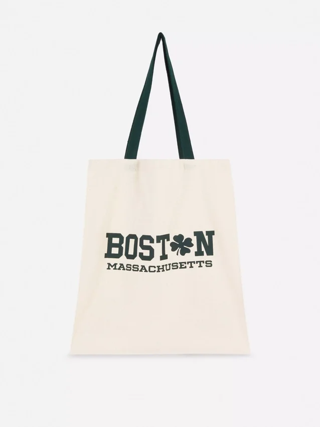 Bolso tipo tote urbano con diseño gráfico de algodón