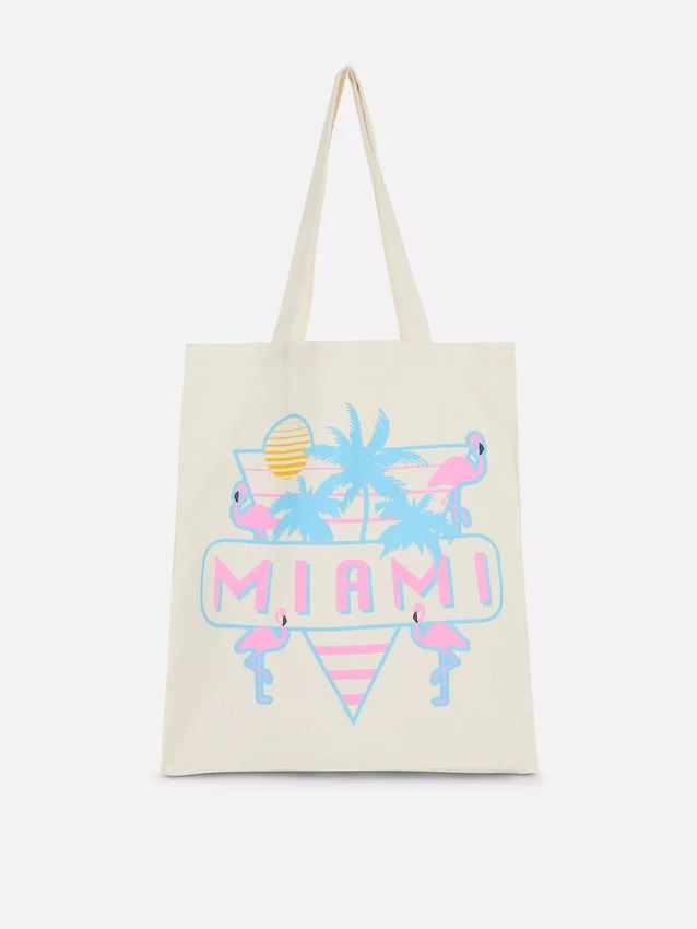 Bolso tipo tote urbano con diseño gráfico de algodón