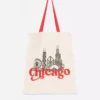 Bolso tipo tote urbano con diseño gráfico de algodón