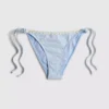 Braguita de bikini de cuadros vichy con ribete de margaritas