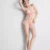 Bralette tipo babydoll de encaje y satén nupcial