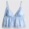 Bralette tipo babydoll de encaje y satén nupcial