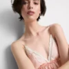 Bralette tipo babydoll de encaje y satén nupcial