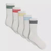 Calcetines de caña media a rayas, paquete de 5