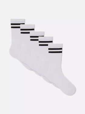 Calcetines de caña media a rayas, paquete de 5