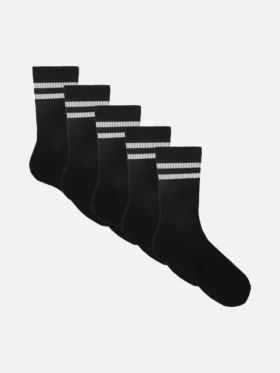 Calcetines de caña media a rayas, paquete de 5