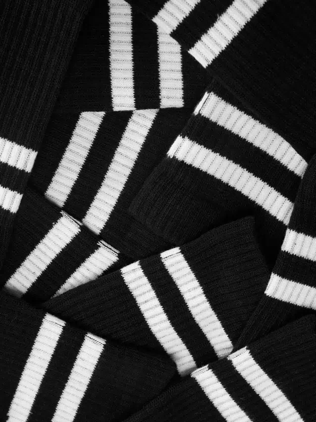 Calcetines de caña media a rayas, paquete de 5