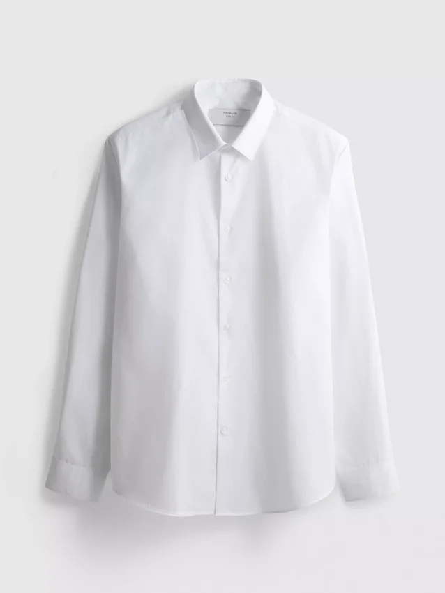 Camisa ajustada elástica con botones