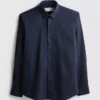 Camisa ajustada elástica con botones