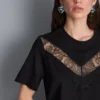 Camisa con inserto de encaje