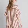 Camisa de algodón a rayas de corte holgado