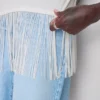 Camisa de algodón asimétrica con flecos