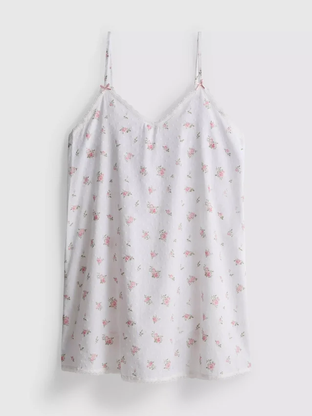 Camisa de algodón con estampado floral en tejido dobby