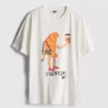 Camisa de algodón con forma de croissant, con motivos de volantes y corazones rotos