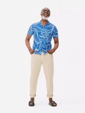 Camisa de crepé estampada