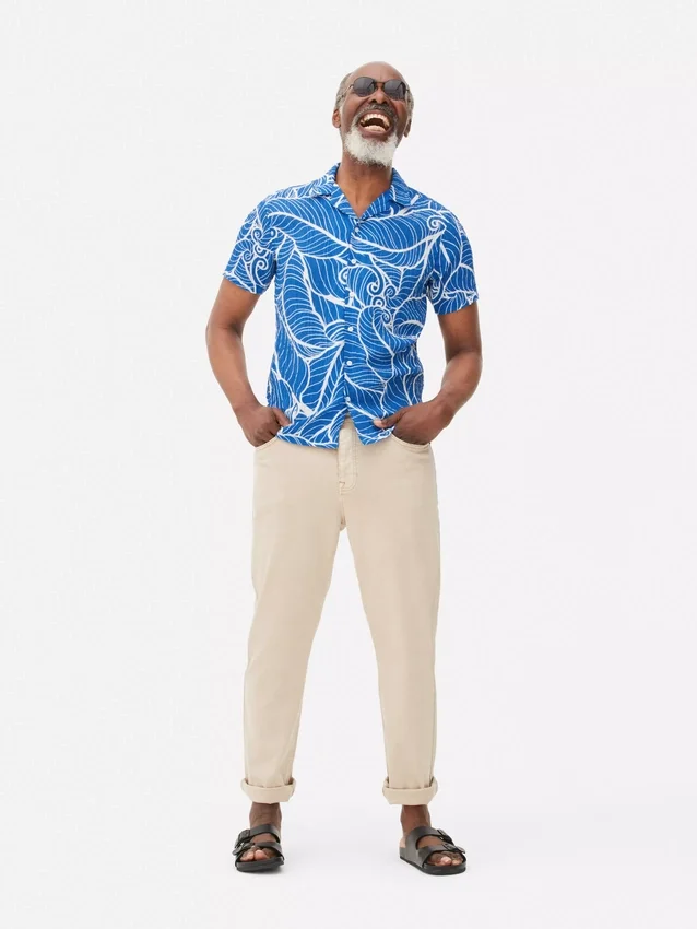 Camisa de crepé estampada