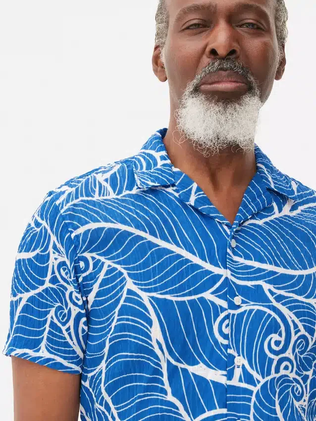 Camisa de crepé estampada