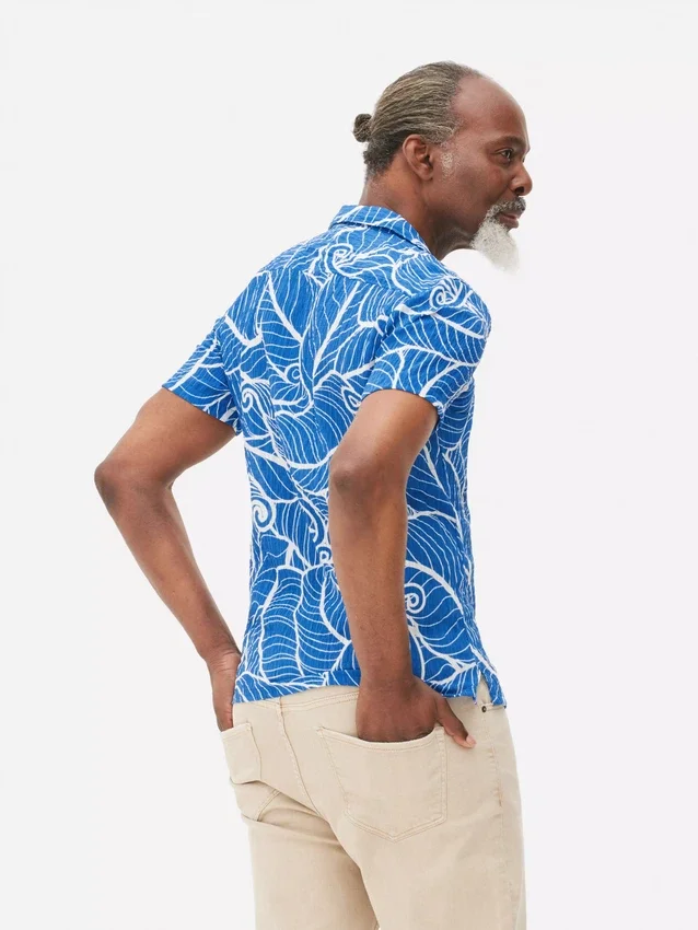 Camisa de crepé estampada